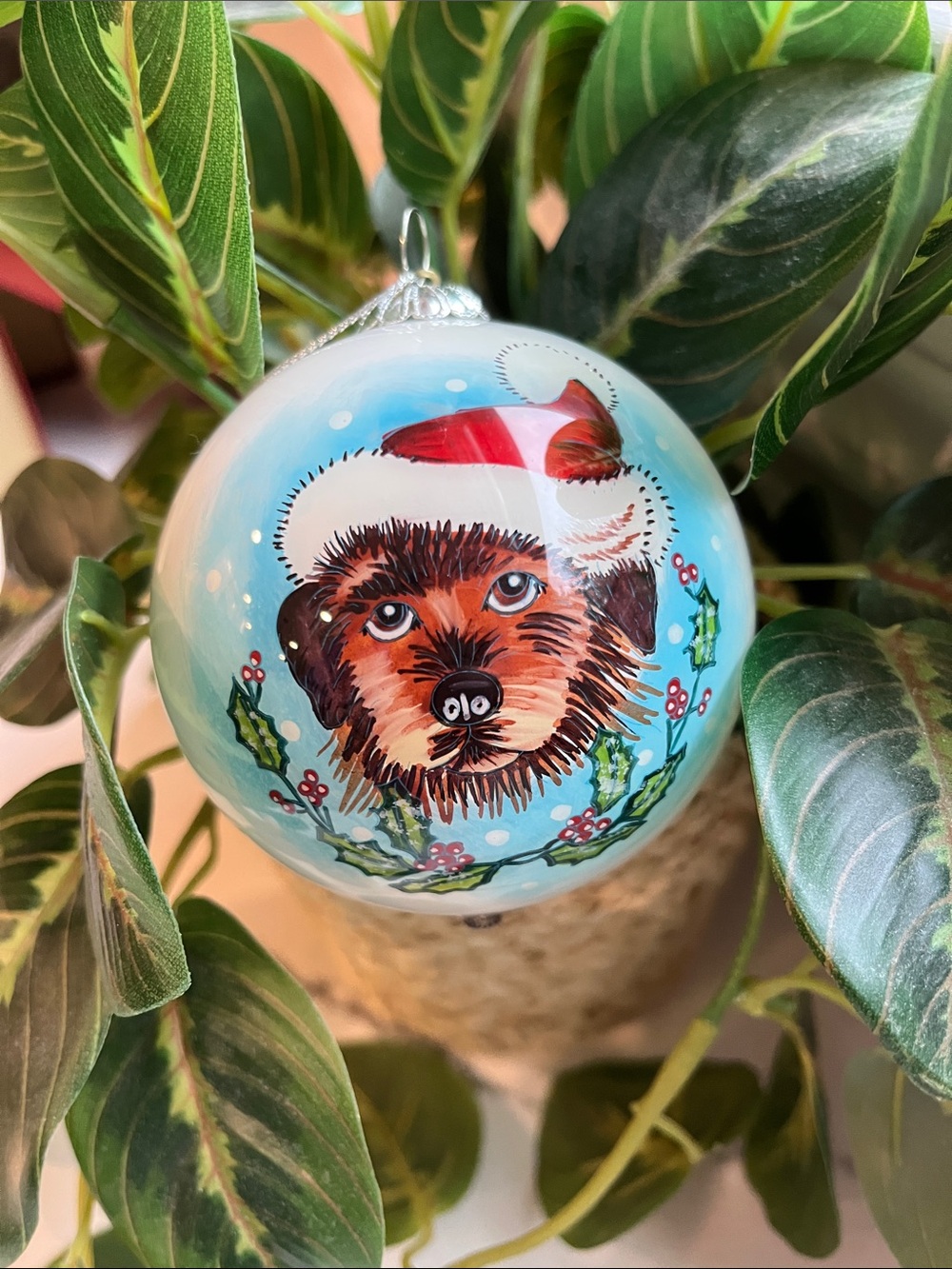 🐶 Pier 1 Li Bien Hand-Painted Dog Ornament